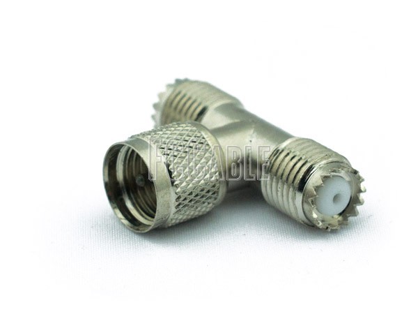 MINI UHF T Female to Male to Female Adapter
