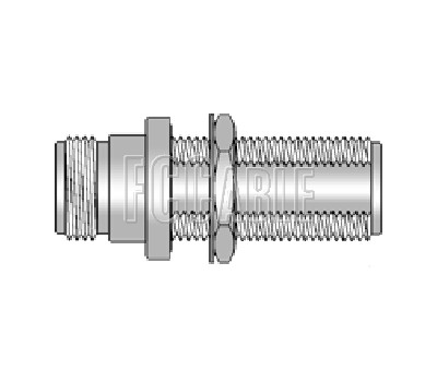 N Female To Female Bulkhead Hemetically Sealed, 1 inches Max Panel Adapter