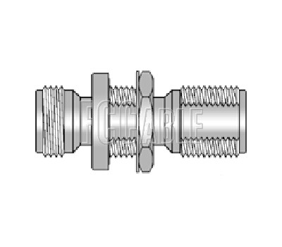 75 Ohm N Female To 75 Ohm N Female Bulkhead Isolated Ground Adapter