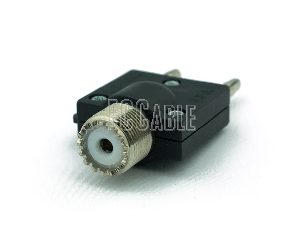 Banana Plug Double To UHF Female Adapter