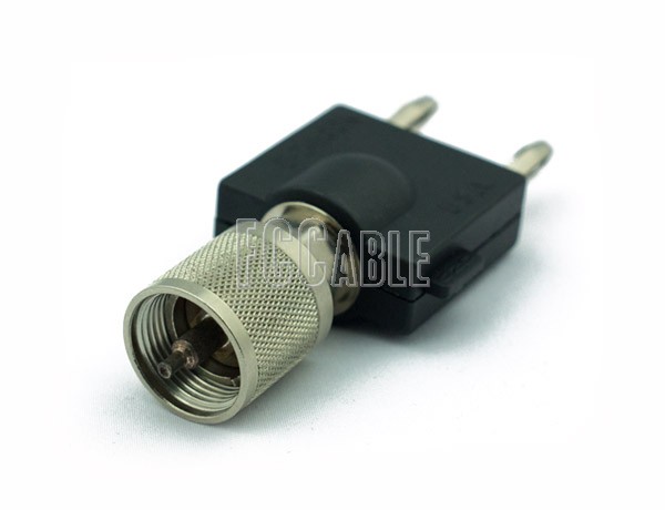 Banana Plug Double To UHF Male Adapter