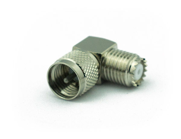 MINI UHF Female To MINI UHF Male Right Angle Adapter