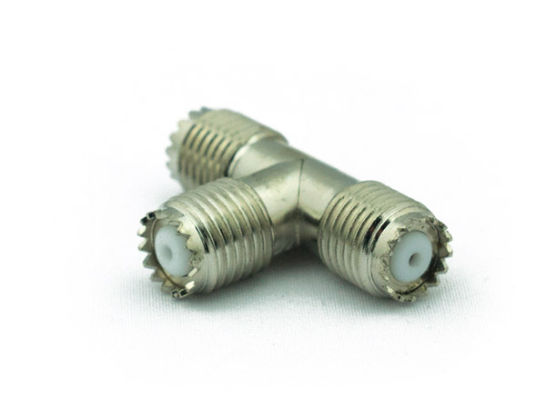 MINI UHF T Female to Female to Female Adapter